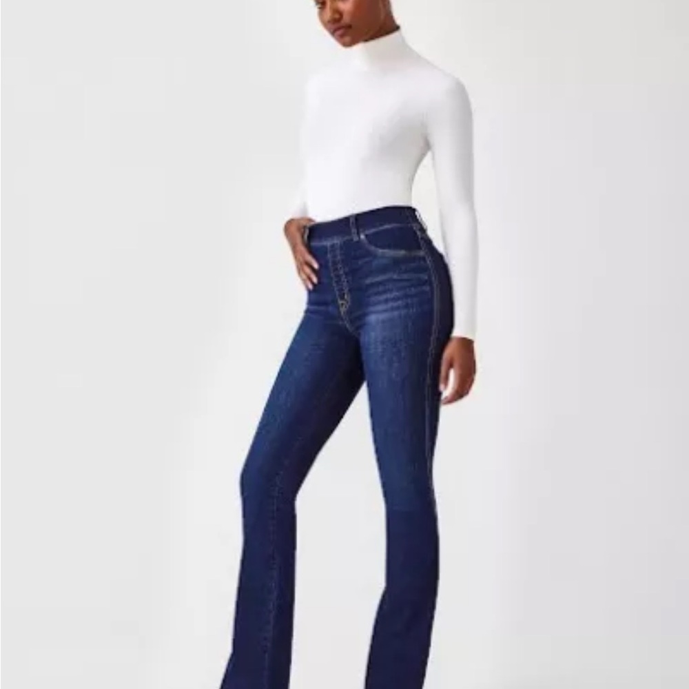 SPANX flare jeans; midnight shade; SMALL PETITE; NWT